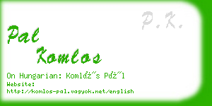 pal komlos business card